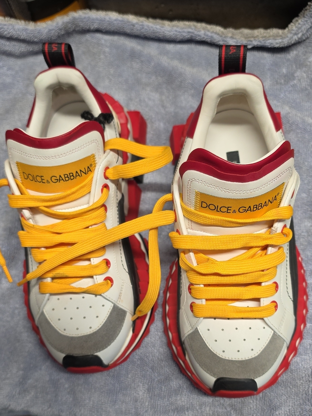 Dolce & Gabbana White, Red & Yellow Kids Sneakers